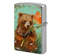 Kinkajou Tulip Lighter Case Metal Double-Sided Lighter Cover Pocket Lighters Sleeve Windproof Lighters Accessories for Men Women