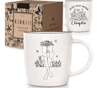 Kinkiii Reading Coffee Mug Gift Just One More Chapter for Book Lovers, Novelty Coffee Mugs for Readers, Writers & Bibliophiles, Perfect Christmas Thanksgiving Birthday Present for Women Men, 13oz