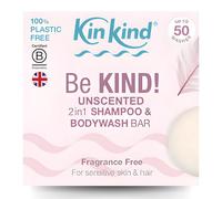 KinKind Fragrance Free Natural Shampoo Bar. Be KIND! Dry Scalp Shampoo. Ideal Unscented Kids Shampoo. For Eczema, Itchy Scalp, Psoriasis & Folliculitis. Coconut Oil & Gentle Foaming Cleanser. UK made.