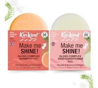 KinKind Glycolic Gloss Shampoo and Conditioner Bar Bundle. Make me SHINE! Glycolic Acid & Seaweed Shampoo Bar and Conditioner for Scalp Health & Restore Hair Cuticle & Shine. Dull & Coloured Hair.