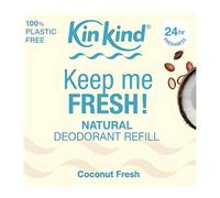 KinKind Natural Deodorant Refill. 24hr Freshness Aluminium Free Deodorant for Women. 100% Plastic Free. Keep me FRESH! Coconut Fresh. No Sodium Bicarbonate. Vegan. Cruelty Free. UK made