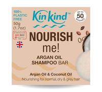 KinKind NOURISH me! Shampoo Bar. Coconut & Argan Oil for hydration. For normal, dry and grey hair. Vegan & Cruelty Free. UK made. Up to 50 washes.50g, cream, Pack of 1