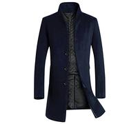 KINKOCCL Long Trench Coat Men Uk Regular Fit Military Winter Trench Coat Slim Fit Full Length Casual Overcoat Winter Casual Double Collar Pea Outerwear