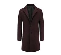 KINKOCCL Long Trench Coat Men Uk Regular Fit Military Winter Trench Coat Slim Fit Full Length Casual Overcoat Winter Casual Double Collar Pea Outerwear