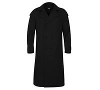 KINKOCCL Long Trench Coat Men Uk Regular Fit Military Winter Trench Coat Winter Outerwear Casual Long Jacket Wool Overcoat Full Length Double Breasted Long Pea Coat