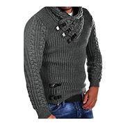 KINKOCCL Mens Thick Warm Cotton Regular Fit Roll Polo Turtle Neck Jumper Pullover Top Soft Stretch Knitting Jumper Turtle Neck Cable Knitted Jumpers High Roll Neck Turtle Neck Tops
