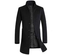 KINKOCCL Mens Wool Coat Trench Coat Warm Duffle Collar Windbreaker Double Breasted Long Jackets Coat Windbreaker Outwear Wool Overcoat Full Length Double Breasted Long Pea Coat