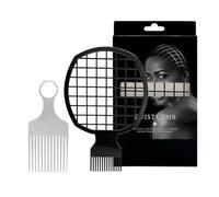 Kinky Coil Comb, Afro Detangling Set, 5.43x2.36x0.08inch Hair Styling Tool with Wide Tooth Grip System, Anti Break Fiber Comb Design, Twist Curl Shaping Accessory for Salon Home Use