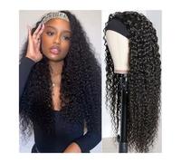 Kinky Curly 10-30 Inchs Headband Wigs Malaysia Human Hair 180% Density Curly Wigs Full Machine Made Natural Color Glueless Wigs(14inches)