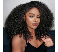 Kinky Curly Half Wig Human Hair 3 In 1 Seamless Flip Over Half Wigs 18 Inch