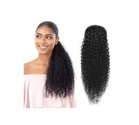 Kinky Curly Human Hair Ponytail Extensions Curly Hair Drawstring Ponytail Hair Pieces for Women Natural Black Hair Extension for Daily Use(26inch)