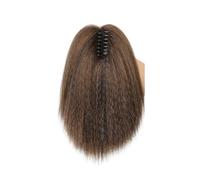 Kinky Ponytail Hair Extensions, Claw Clip Yaki Straight Wigs for Black Women Easy Installation and Removal(M30,16inch)