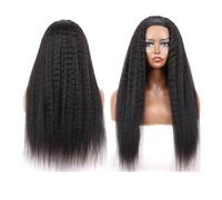 Kinky Straight 4x4 Lace Front Wigs Human Hair Pre Plucked 150 Density Yaki Glueless Wig for Women Adds Volume(14inch)