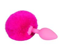 Kinky Tails Pink Silicone Bunny Tail Butt Plug