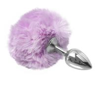 Kinky Tails Purple Stainless Steel Bunny Tail Butt Plug