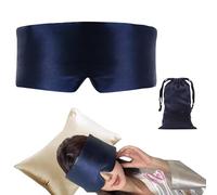 kinla Silk Eye Masks for Sleep, Silk Sleep Mask for Man and Woman, Soft, Breathable and Large Size Sleep Mask for All Night Sleep, Travel or Nap (Navy Blue)