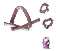 kinla Silk Heatless Hair Curler Set, Heatless Curls Overnight with 2 Silk Scrunchies, No Heat Hair Rollers for Long Hair (Light Purple)