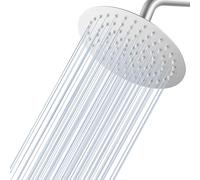 KINLIV 20 cm Round Rain Shower Head Brushed Nickel, 8 Inch Waterfall Shower Head, Water-Saving, All-Metal 304 Stainless Steel, Rain Shower Heads with 90 Anti-Clogging Silicone Nozzles