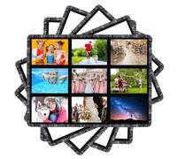 Kinlop 5 Pcs 59"x40" Sublimation Blank Throw Blanket for Heat Press Printed Blanket Soft Flannel Nap Custom Blanket with Tassel for Adult DIY Home Decor(9 Printable Photos Panel)