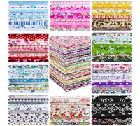 Kinlop 600 Pcs 4 x 4 Inch Floral Cotton Fabric Bundle Squares Patchwork Lint Quilting Fabric Floral Craft Fabric Squares Sheets Assorted Pattern Fabric Scraps for Kids DIY Sewing Scrapbooking