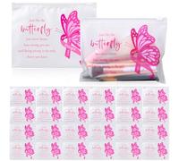 Kinlop Breast Cancer Awareness Makeup Bags Bulk Pink Ribbon Cosmetic Bags Waterproof EVA Travel Toiletry Organizer with Zipper Breast Cancer Survivor Gift for Women Girl Charity Public Event, pink