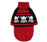 KINLYBO Puppy Dogs Halloween Sweater Ghost Skull Pattern Jumpers for Pets Cats Pullover Red XS