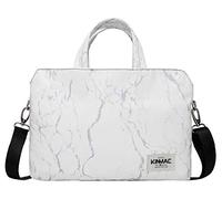 Kinmac 360 Degree Protective Water Resistant Laptop Shoulder Messenger Sleeve Case Bag (14 inch, White Marble)