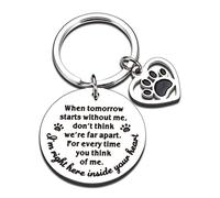 KINMES Pet Memorial Gifts When Tomorrow Starts Without Me Dog Cat Remembrance Keychain Loss of Dog Pup Puppy Sympathy Gifts for Men Women Pet Lover Owner Friends Rainbow Bridge Paw Print Presents