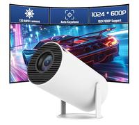KINMRIS 1024 * 600P Bluetooth Mini Projector, Android 11 HD Portable Outdoor Movie Projector, 130 Lumen, Compatible with Smartphones/Laptop/USB for Home, Bedroom, Outdoor Use