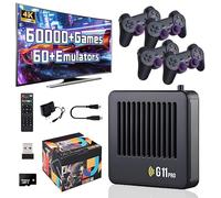 KINMRIS G11 Pro Game Box 4K, Video Game Console 256GB with Built in 60000+ Retro Games 60+ Emulators, with 4 x 2.4G Wireless Controller, Plug and Play Retro TV Games, 3D Dual Joysticks