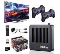 KINMRIS G11 Pro Game Box 4K, Video Game Console 64GB TF Card with Built in 30000+ Retro Games 40+ Emulators, with 2.4G Wireless Controller, Plug and Play Retro TV Games, 3D Dual Joysticks