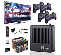 KINMRIS G11 Pro Game Box 4K, Video Game Console, with 2.4G Wireless Controller, Plug and Play Retro TV Games, 3D Dual Joysticks (4 Controllers+128GB)
