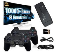 KINMRIS M8 Retro Game Stick, Retro Emulator Game Console with Built in 10000+ Retro Game 8 Emulator, Plug and Play Retro TV Game, with 2.4G Wireless Controller, Support Search Games (64GB)
