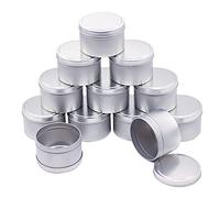 KINMRIS Metal Candle Making Tins with Lids (12 Pack) - 240ml / 8 oz Reusable Round Containers - Mini Storage Jars for DIY Candle Making, Arts and Crafts, Travel/Camping, Parties, and More
