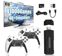KINMRIS X2 Ultra Retro Game Stick 4K, Video Game Console, 2.4G Wireless Controller,Plug and Play Video Game Stick for TV/Monitor/Projector (White) (128GB+Charging Wireless Controller)