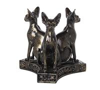 Kino Triple Sphinx Cats Crystal Sphere Ball Stand Display Base Holder Resin Figurines Statue Home Decoration for 60-70mm Sphere (Sphinx cat)