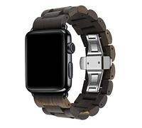 Kinobo Uhrenarmband aus Holz, kompatibel mit Apple Watch, 100 % umweltfreundliches, natürliches Hartholz-Uhrenarmband, verdicktes Armband für iWatch Series 7, 6, 5, Sport, Edition (Braun-42/44/45 mm)