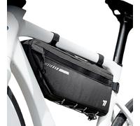 kinoco Bike Frame Bag 2.6L Waterproof - Reflective Side Panel, Large Capacity Top Tube Pouch for Mountain, Road & Gravel Bikes (Black)