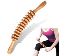 kinoco Curved Wood Therapy Massage Roller Tools,Lymphatic Drainage, Cellulite Massage & Wooden Muscle Roller Stick for Waist and Thigh, Stomach Rolling Massager Tool