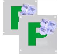 kinoco P Plates New Driver Sticker P Plates for New Drivers Magnetic 2 Pack with 8 Suction Cups Waterproof and Reusable