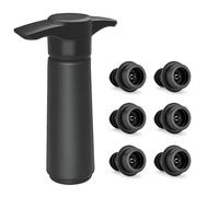 Kinoco Vacuum Wine Preserver Pump Kit with 6 Silicone Stoppers - Reusable Wine Saver Extends Freshness, Universal Bottle Seal for Red/White Wine