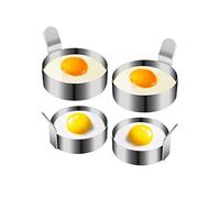 KINOEE Egg Ring, Stainless Steel Omelette for Fried Eggs, Non-Stick Cooking Rings，Egg Rings for Frying pan (2 Sizes, 4 Packs)
