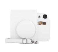 kinokoo Case for Instax Mini 13- High Quality PU Leather Full Protection Carrying Bag Compatible with Fuji instax mini 13 Camera with Back Photo Pocket&Adjustable Shouldp Strap - Clay White