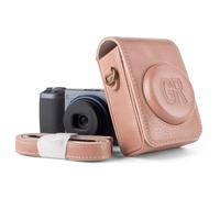 kinokoo Case for Ricoh GR/GR II/GR III/IIIx/GR IV Camera, PU Leather Texture Protective Carrying Case for Ricoh GR Series Camera with Adjustable Shoulder Strap - with Belt Loop on The Back - Pink