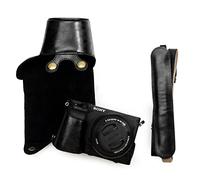 kinokoo Case for Sony A6400 Camera, PU Leather Protective Case Compatible for Sony Alpha 6400 A6100 A6000 A6300 Digital Camera with 16-50mm Lens with Adjustable Shoulder Strap - Black