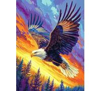 Kinooge Diamond Painting Eagle Landscape Diamond Art Kits Adults, 5D Full Drill Crystal Art Cross Mosaic Kits for Kids, DIY Crafts Hobbies for Adults Women, Dimond for Home Decor Gifts 25x35cm s-200