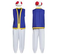 Kinopio-Sombrero de Cosplay de Toad para adultos, traje de juego Bros 2, Roleplay, fantasía, trajes, chaleco, pantalones, fiesta XXL 3PCS