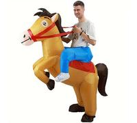 KINQUINN Horse Inflatable Costume for Kids and Adult Ride On Horse Costumes Halloween Blow Up Costumes Funny Fancy Dress Party