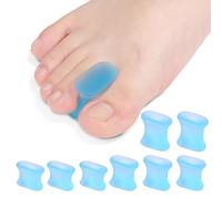 Kinretixia® 8 Pieces Gel Toe Separators, Soft Silicone Toe Straightener, Toe Spacers, Comfortable Foot Pain Relief, Toe Separators, Corrector (4 Pairs)