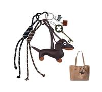 Kinretixia Dachshund Keychain In Artificial Leather, Love Keychain For Birthday, Cute Y2K Bag For Ladies, Aesthetic Accessory For Backpack, Car